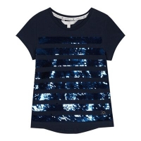 Debenhams  J by Jasper Conran - Girls navy sequin stripe T-shirt