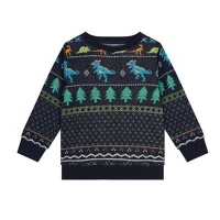 Debenhams  bluezoo - Boys Navy Dinosaur Fair Isle Christmas Sweater