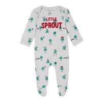 Debenhams  bluezoo - Babies grey Little Sprout print sleepsuit