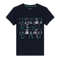 Debenhams  bluezoo - Boys Navy Best Bro Embossed T-Shirt