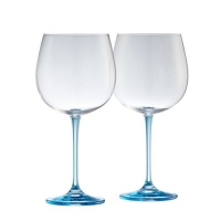 Debenhams  Galway Living - Clarity pair of crystal gin glasses - blue s