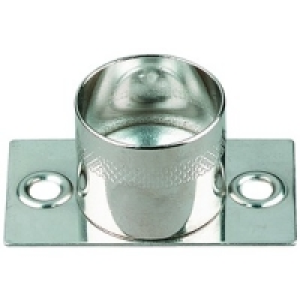 Wickes Straight Rod End Rail Bracket Chrome 25mm 2 Pack