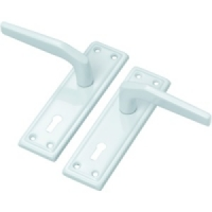 Wickes Helsinki Lock Handle White Aluminium