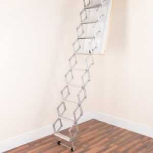 Alufix Aluminium 10 Tread Concertina Loft Ladders - Max Heig &pound;169.00