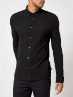 Debenhams  Burton - Black long sleeve pique shirt