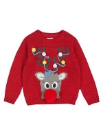 Debenhams  Outfit Kids - Girls red reindeer jumper