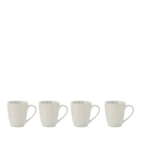 Debenhams  Home Collection - Set of 4 white metallic sparkle mugs