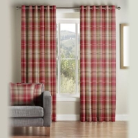 Debenhams  Montgomery - Red Kirkwall fully lined eyelet curtains