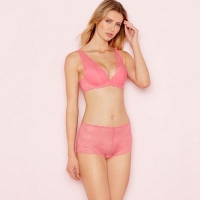 Debenhams  The Collection - Bright pink lace underwired padded plunge b