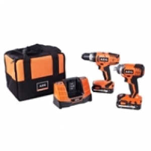 AEG 18V 2 Piece Combi Drill Kit - 2 x 2.0Ah Batteries