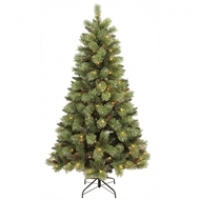 Homebase  6ft Pre Lit Silver Glitter Tipped Artificial Christmas Tree