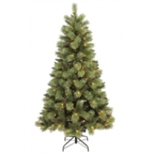 6ft Pre Lit Silver Glitter Tipped Artificial Christmas Tree