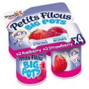 Petits Filous Big Pots Strawberry & Raspberry Fromage Frais £1.00