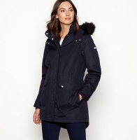 Debenhams  Maine New England - Navy faux fur hood waterproof jacket