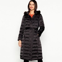 Debenhams  J by Jasper Conran - Black Quilted Feather and Down Hooded C