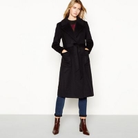 Debenhams  J by Jasper Conran - Black long wrap wool coat
