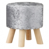 BMStores  Studded Footstool - Silver