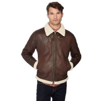 Debenhams  Red Herring - Brown faux leather pilot jacket