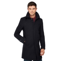 Debenhams  Red Herring - Navy wool blend collared Epsom coat