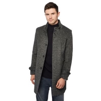 Debenhams  Red Herring - Dark grey collared Epsom coat with wool