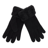 Debenhams  Mantaray - Black fleece faux-fur cuff gloves