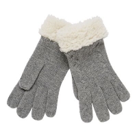 Debenhams  Mantaray - Grey cable knit borg gloves