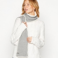 Debenhams  Mantaray - Grey knitted borg scarf