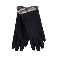 Debenhams  Isotoner - Navy faux fur thermal gloves