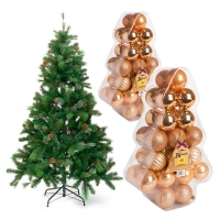 Wilko  Wilko 6ft Cones and Berries Christmas Tree and Gold Decorati