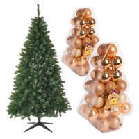 Wilko  Wilko 7ft Canadian Christmas Tree and Gold Decorations Bundl