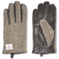 Aldi  Avenue Mens Tweed Leather Gloves
