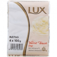 JTF  Lux Velvet Touch Soap Jasmine & Almond Oil 4x100g