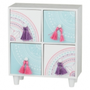 BMStores  4 Drawer Set with Tassels - Pink & Purple