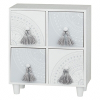 BMStores  4 Drawer Set with Tassels - Silver