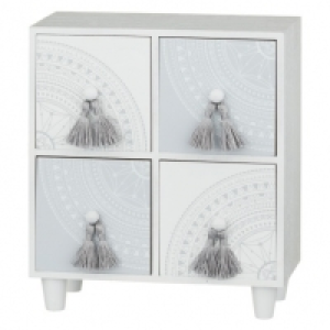 4 Drawer Set with Tassels - Silver