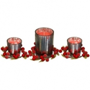 Essence Cranberry Scented Candles 3pk - Red
