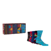 Debenhams  Debenhams - 5 pack multi-coloured printed socks in a gift bo