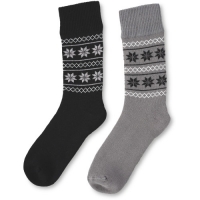 Aldi  Black & Dark Grey Fair Isle Socks