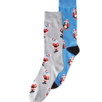 Aldi  Mens Christmas Santa Socks 2 Pack
