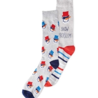 Aldi  Mens Festive Snowman Socks 2 Pack