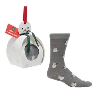Debenhams  Merry Little Gifts - Grey Festive Snowman Socks