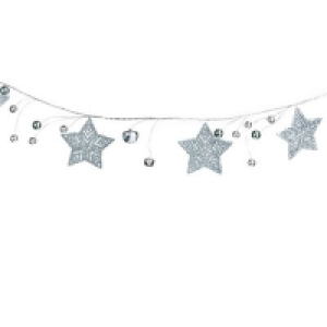 Debenhams - Silver star glitter garland