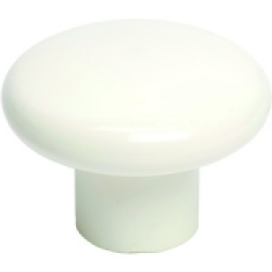Wickes Panama Plastic Knob White 40mm 10 Pack