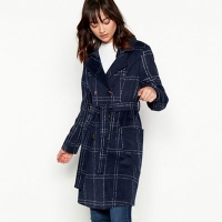 Debenhams  Vila - Blue check longline coat
