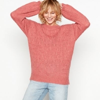 Debenhams  Moves - Pink Valora bobble knit balloon sleeve wool jumper