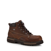 Debenhams  Skechers - Dark brown leather lace up boots