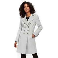 Debenhams  Wallis - Grey faux wool military coat