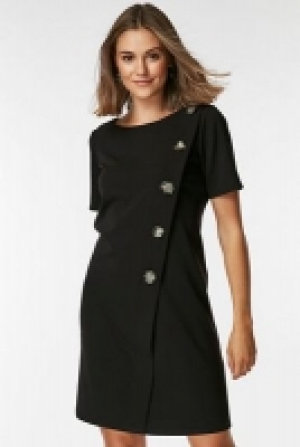 Wallis - Petite black button dress
