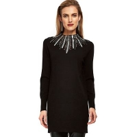 Debenhams  Wallis - Black embellished high neck tunic