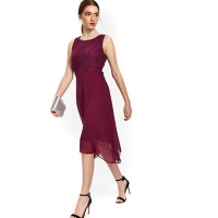 Debenhams  Wallis - Petite berry lace top dress